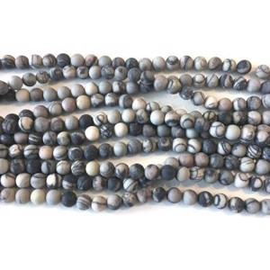 10 stk. 8 mm MAT Picasso agat perler